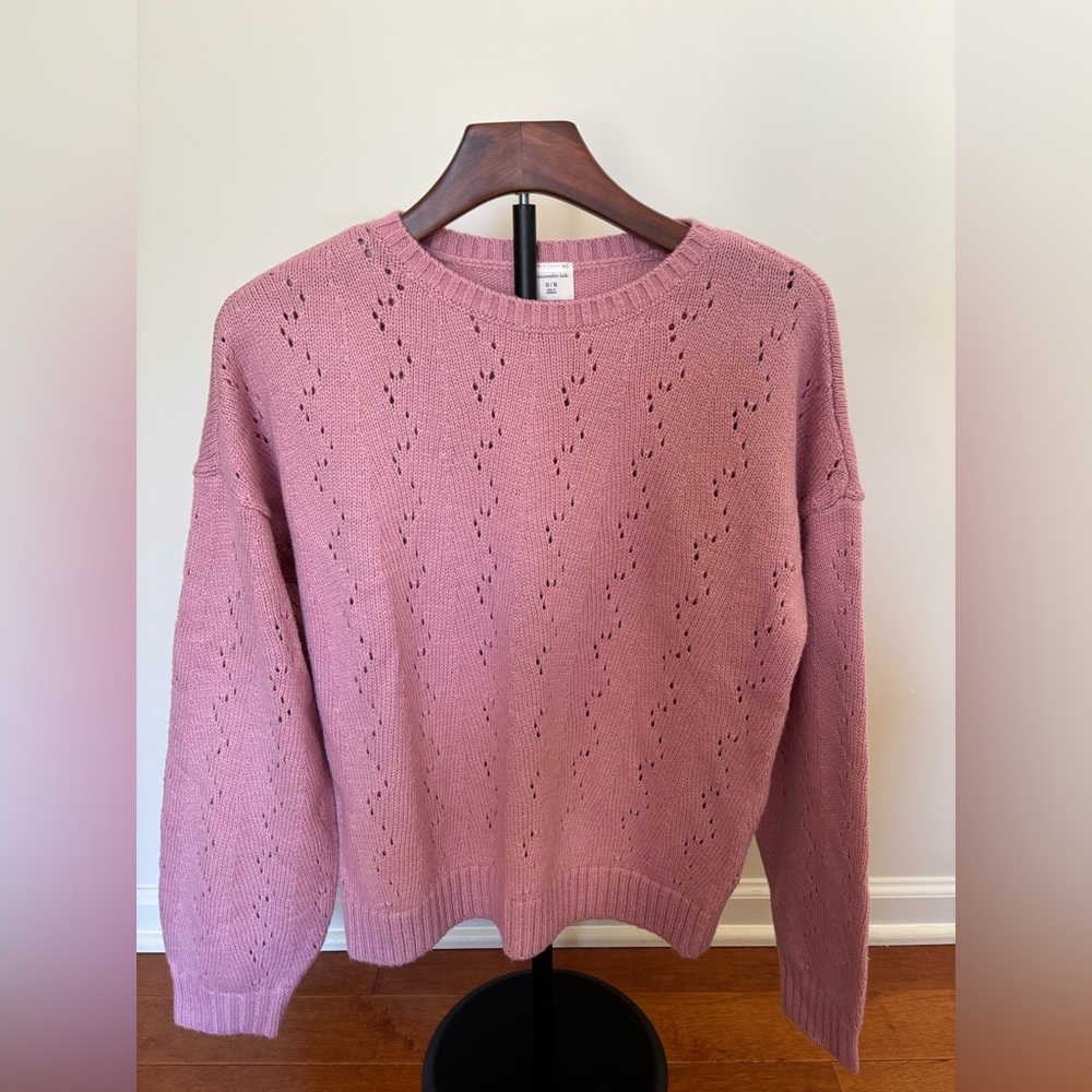 abercrombie kids rose pink knit sweater 15/16 NWT